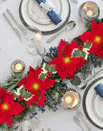 Poinsettia Glow | Christmas Star Flower Garland Lights 2