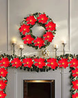 Poinsettia Glow | Christmas Star Flower Garland Lights 3