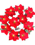 Poinsettia Glow | Christmas Star Flower Garland Lights 5
