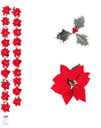 Poinsettia Glow | Christmas Star Flower Garland Lights 6