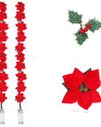 Poinsettia Glow | Christmas Star Flower Garland Lights 7
