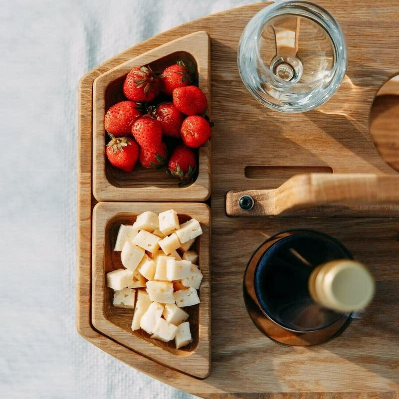 Portable wood-picnic wine table-Winenest 7