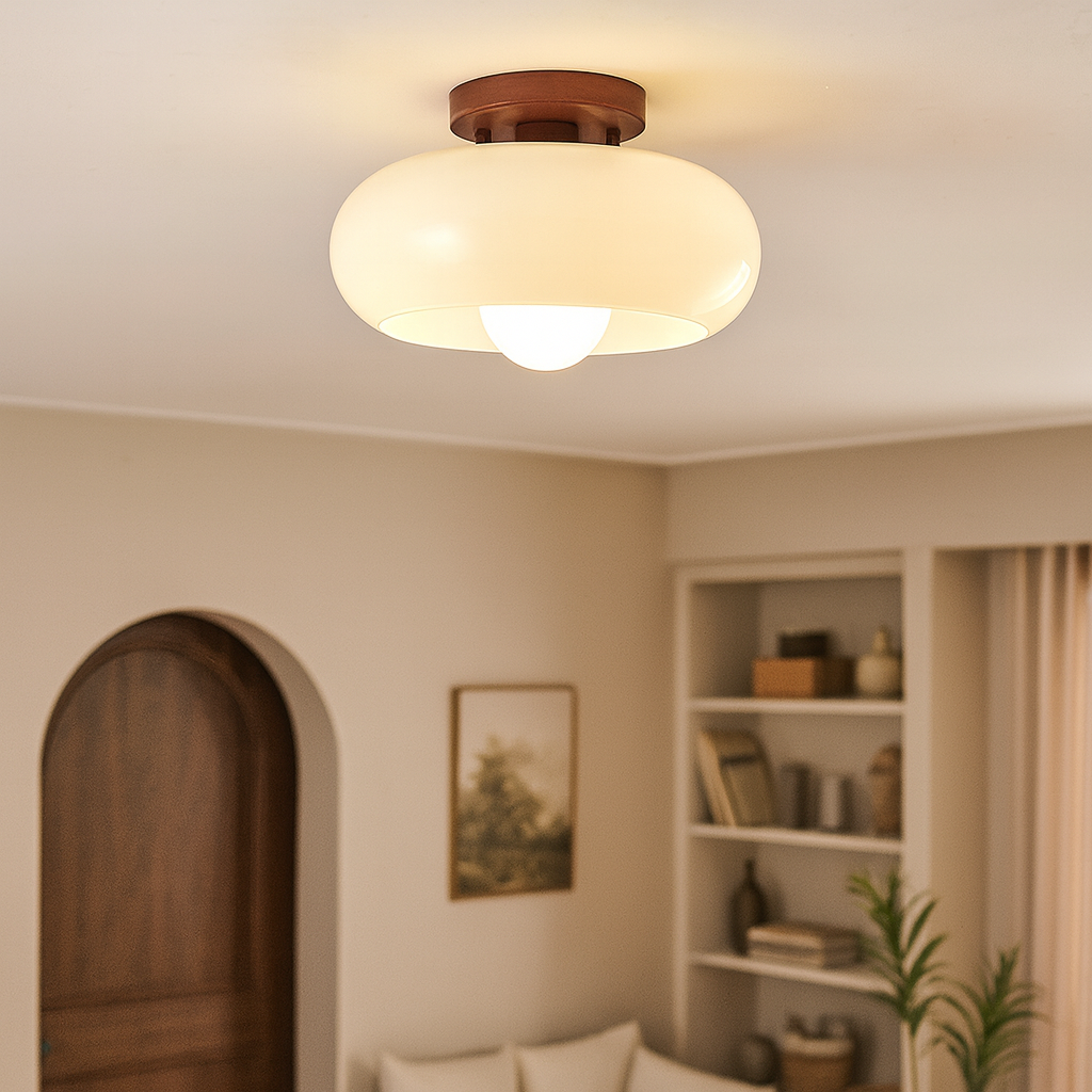 Quartzel | French Bauhaus Cream Ceiling Lamp for Home Living 1