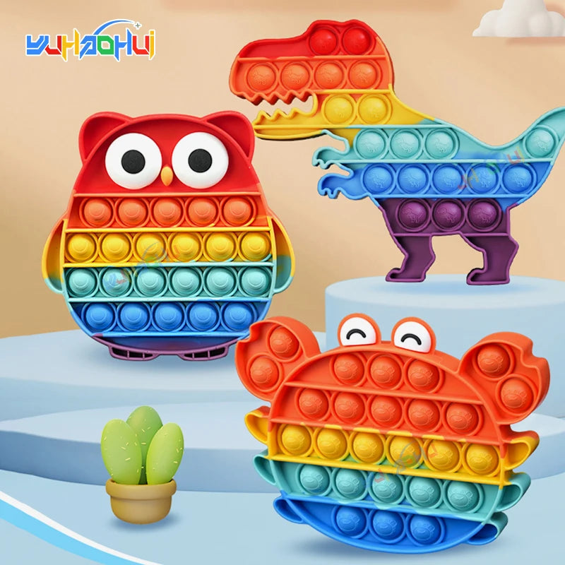 Rainbow Pop Fidget Toy – Silicone Sensory Toy for Stress Relief, Focus, and Play for Kids and Adults 0