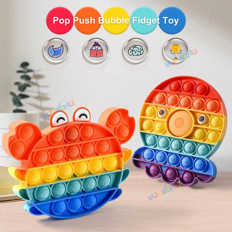 Rainbow Pop Fidget Toy – Silicone Sensory Toy for Stress Relief, Focus, and Play for Kids and Adults 2