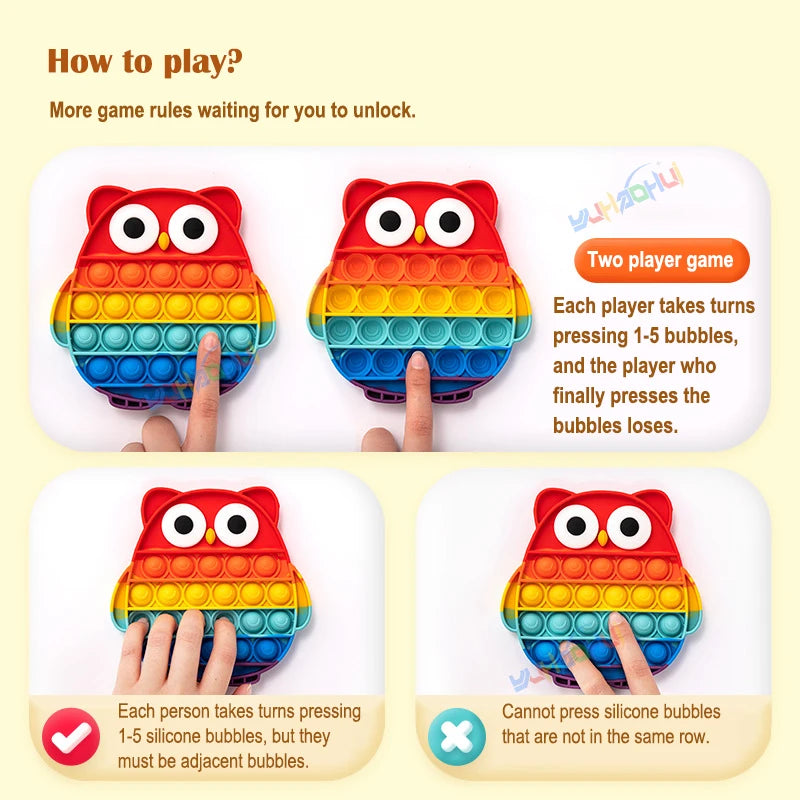 Rainbow Pop Fidget Toy – Silicone Sensory Toy for Stress Relief, Focus, and Play for Kids and Adults 5