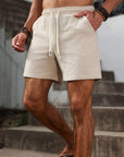 Henning | Men’s 3/4 Length Casual Shorts with Drawstring Waist