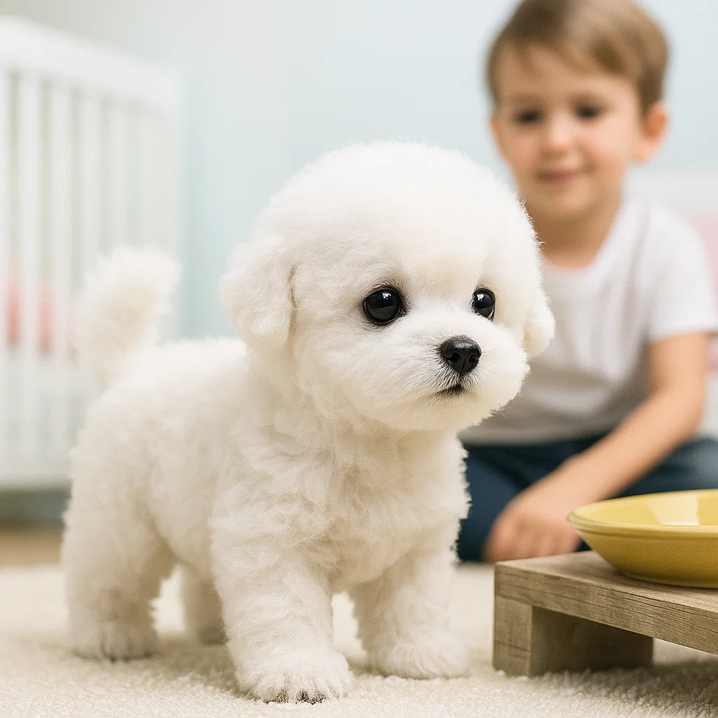 Realistic Interactive Plush Puppy Toy - Eco-Friendly, Soft Synthetic Leather, Engaging Companion for All Ages 0