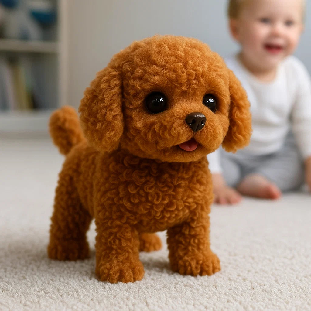 Realistic Interactive Plush Puppy Toy - Eco-Friendly, Soft Synthetic Leather, Engaging Companion for All Ages 2