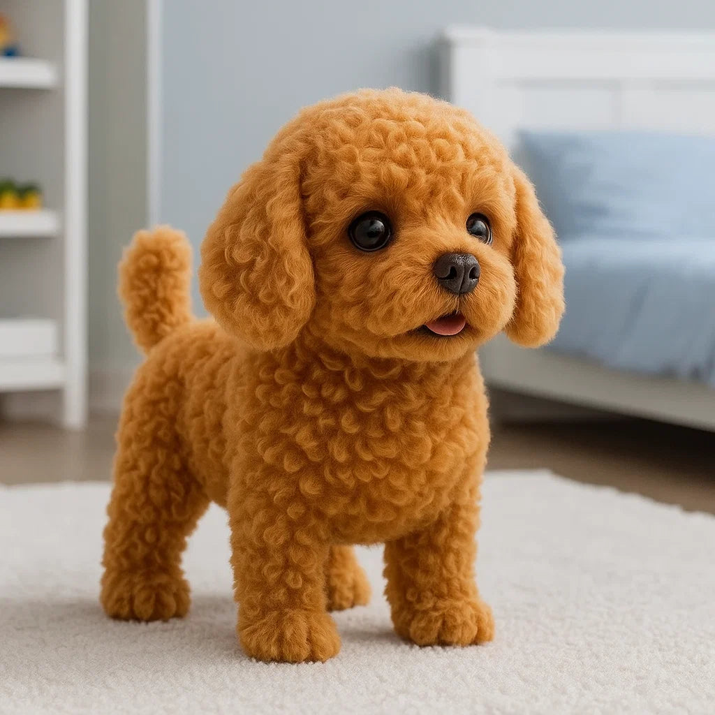 Realistic Interactive Plush Puppy Toy - Eco-Friendly, Soft Synthetic Leather, Engaging Companion for All Ages 3