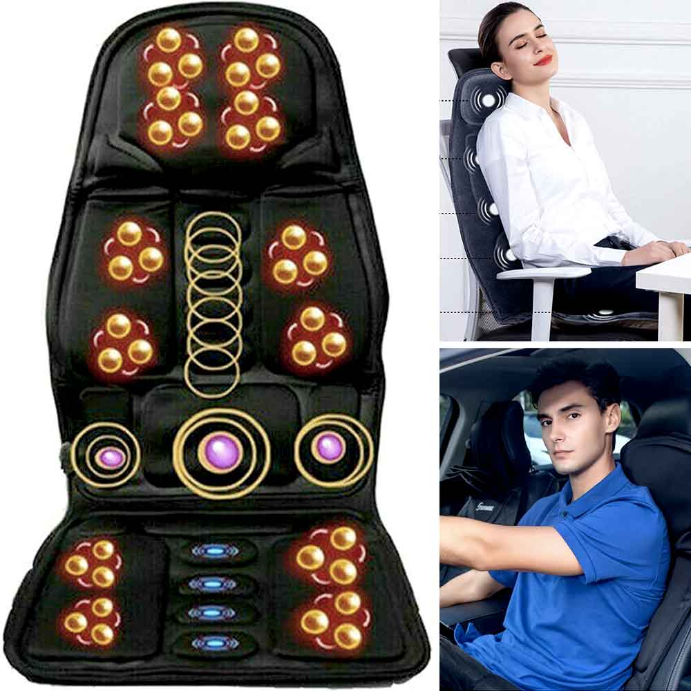 RelaxMate | Heated Massage Cushion Pad for Back &amp; Neck Support at Home or Car 6