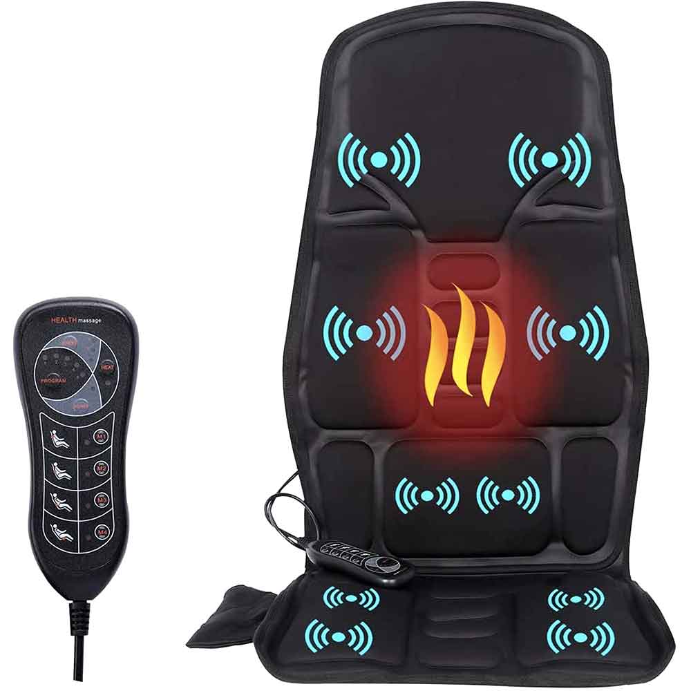 RelaxMate | Heated Massage Cushion Pad for Back &amp; Neck Support at Home or Car 7