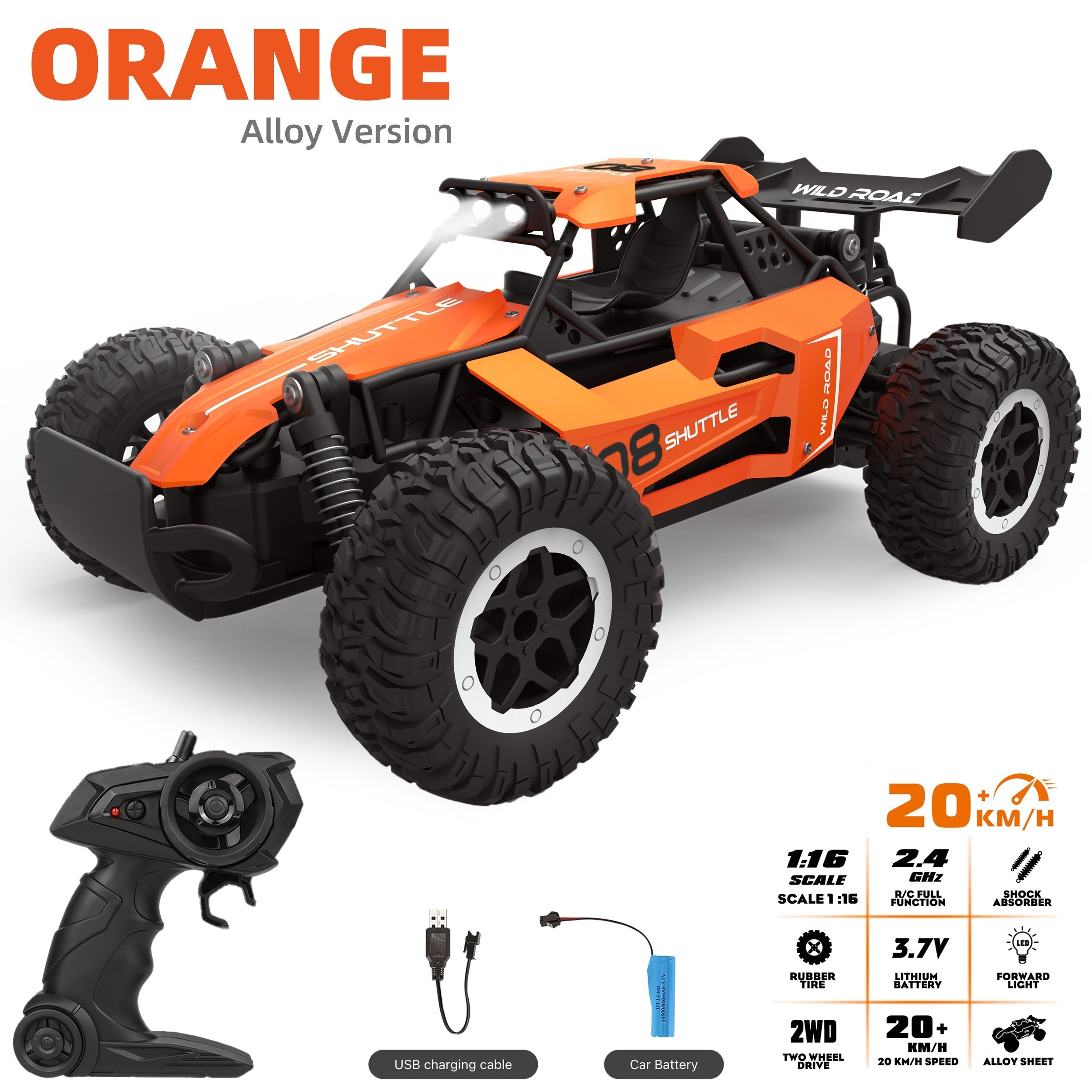 Remote Control Off-Road ADurable Remote Control Alloy Car – Off-Road Racing Vehicle with High-Speed Performance for Childrenlloy Racing Car 0