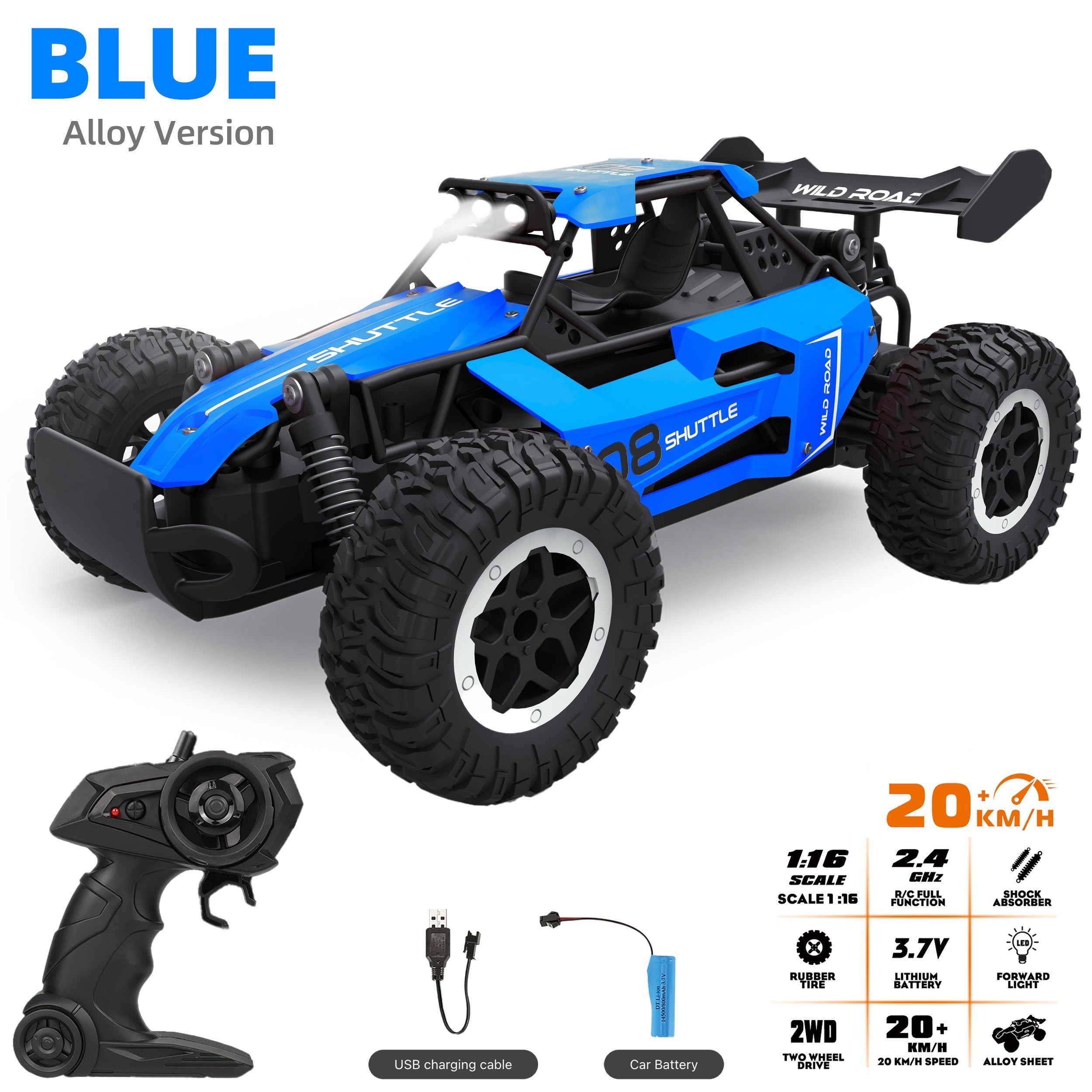 Remote Control Off-Road ADurable Remote Control Alloy Car – Off-Road Racing Vehicle with High-Speed Performance for Childrenlloy Racing Car 2