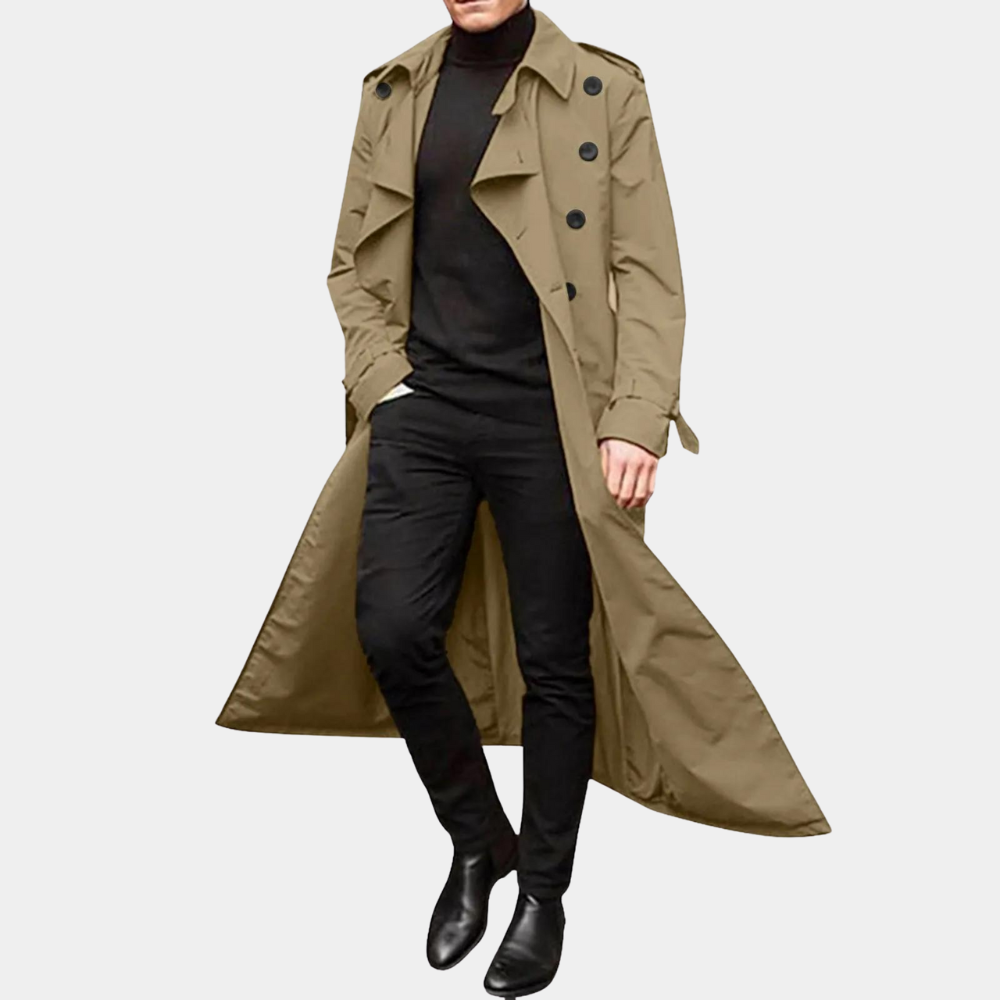 Rens | Water-Resistant Trench Coat for Men with Longline Silhouette 0