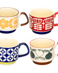 RetroCeramica | Unique Stylish Mid-Century Ceramic Coffee Mugs Set 10