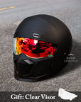 Retro Motorcycle Helmet Stylish ABS Shell EPS Layer 1