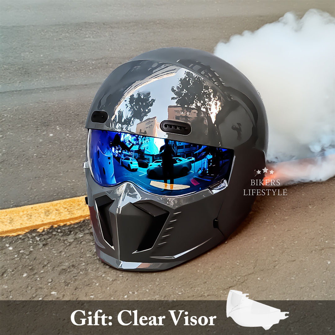 Retro Motorcycle Helmet Stylish ABS Shell EPS Layer 4