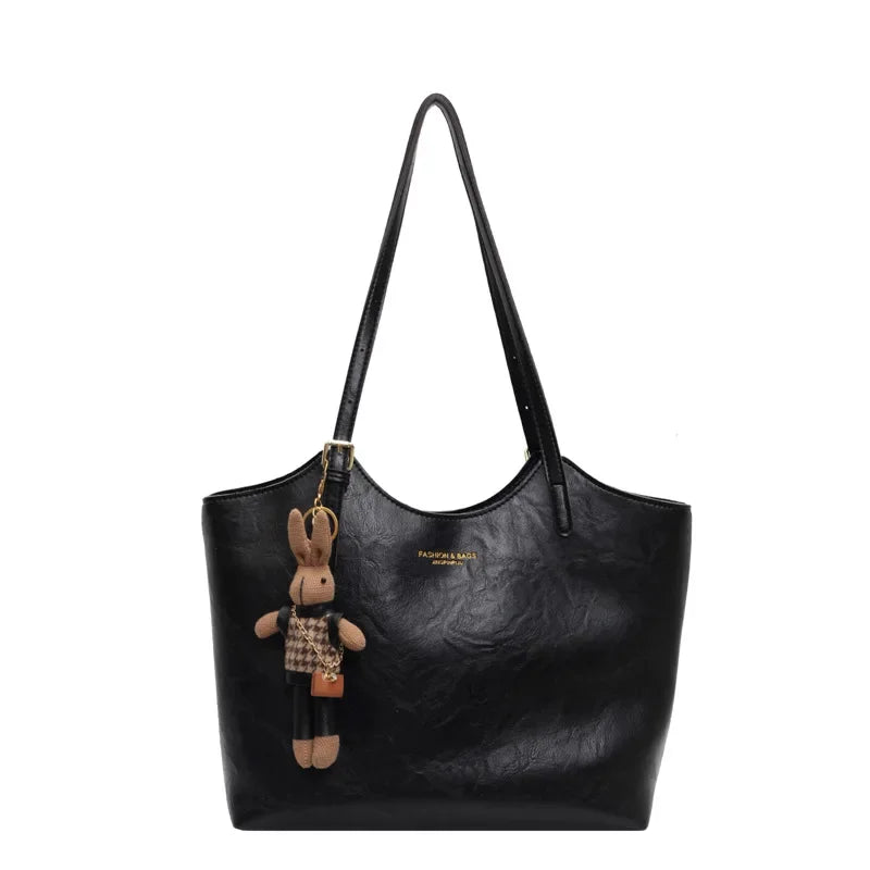 RusticCharm | Stylish Spacious Vegan Leather Tote Bag for Everyday Use 3