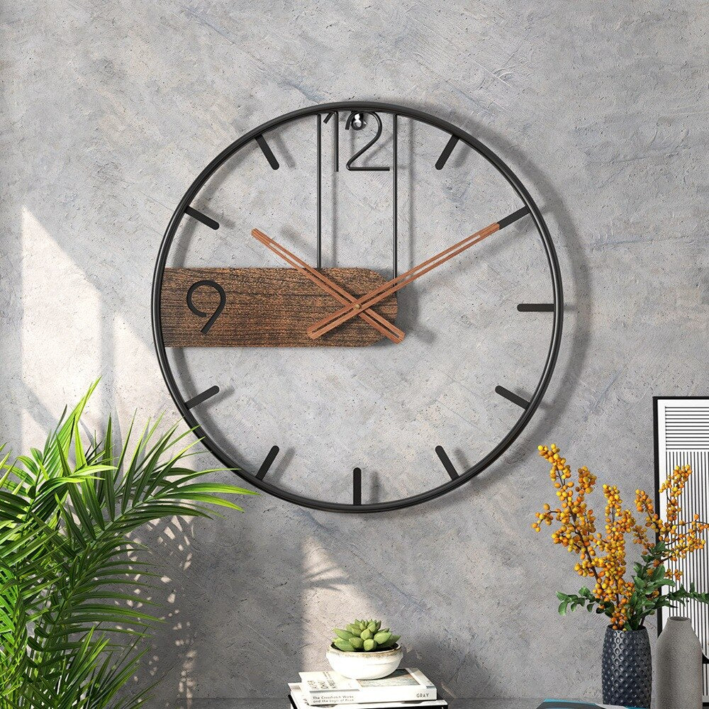 RusticTick - Steel and Walnut Wall Clock 1
