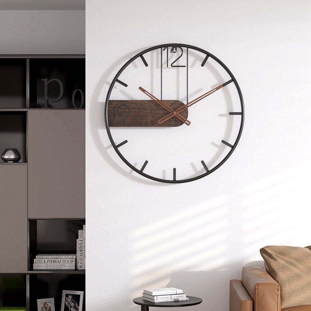 RusticTick - Steel and Walnut Wall Clock 3