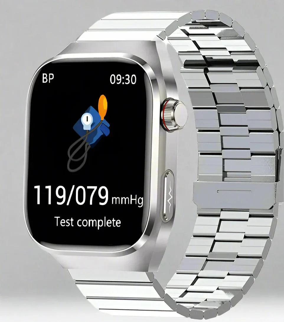 Advanced Health Smartwatch – ECG, Blood Sugar &amp; Uric Acid Tracking | 2.04” AMOLED Display | Waterproof Fitness Monitor