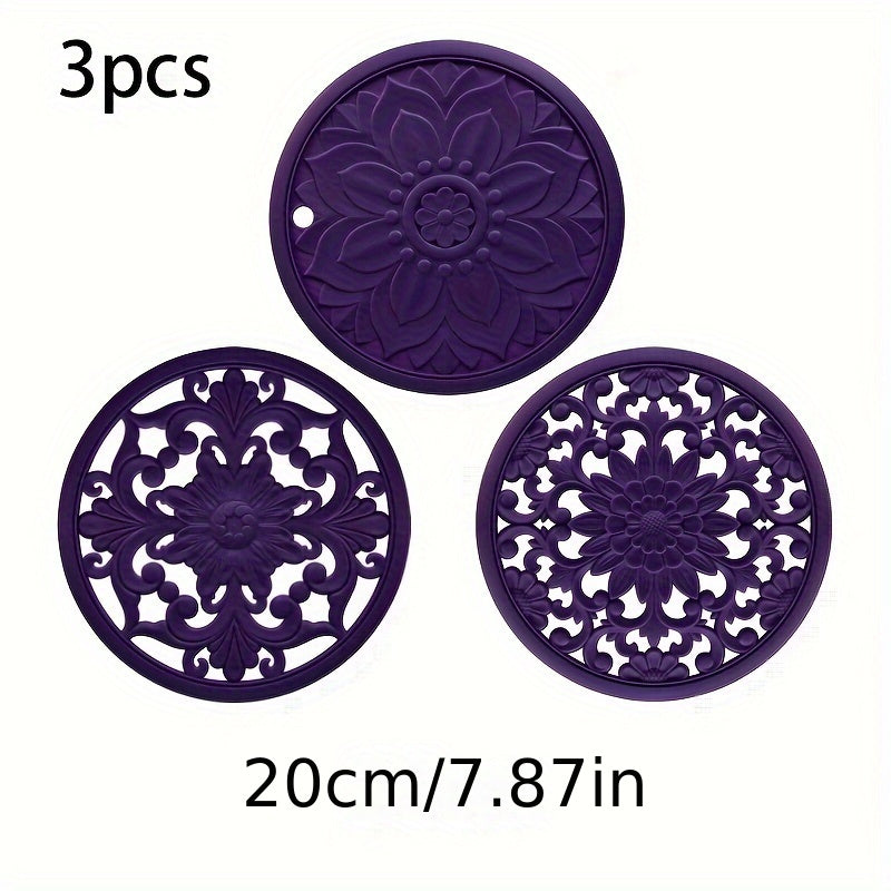 SafeMat | Heat-Resistant Silicone Trivet Mat Set for Hot Dishes 7
