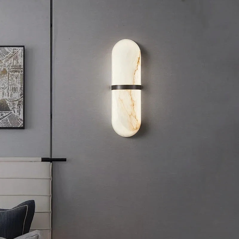 Scandinavian Wall Sconce Lamp with Luxurious Marble Finish – Energy-Efficient LED Wall Lighting for Modern Interiors 0