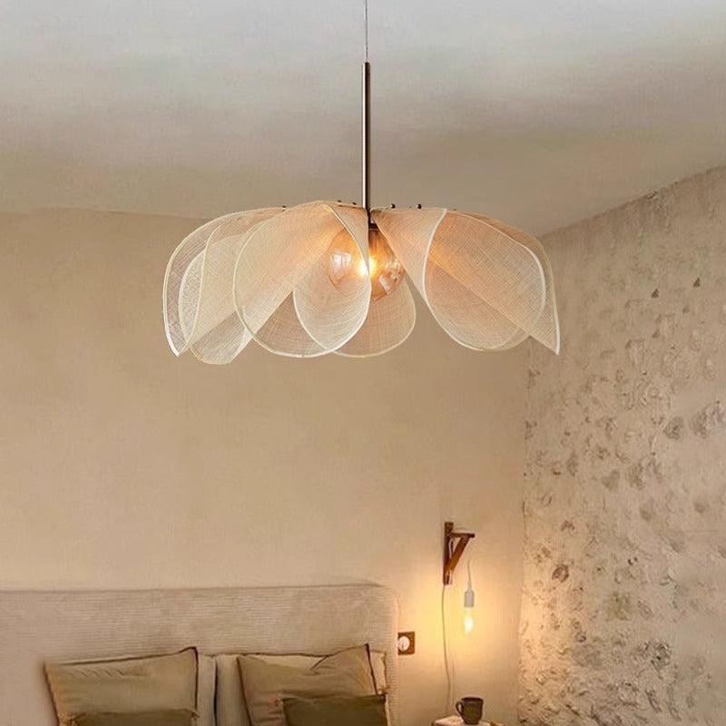 Sculptural | Fabric Hanging Lamp with Vintage Touch 0