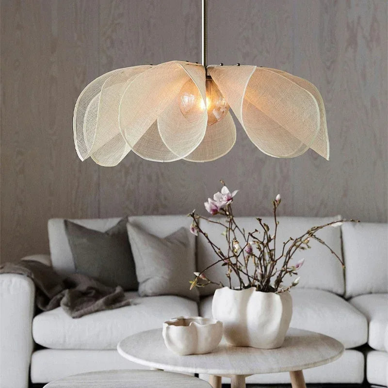 Sculptural | Fabric Hanging Lamp with Vintage Touch 1