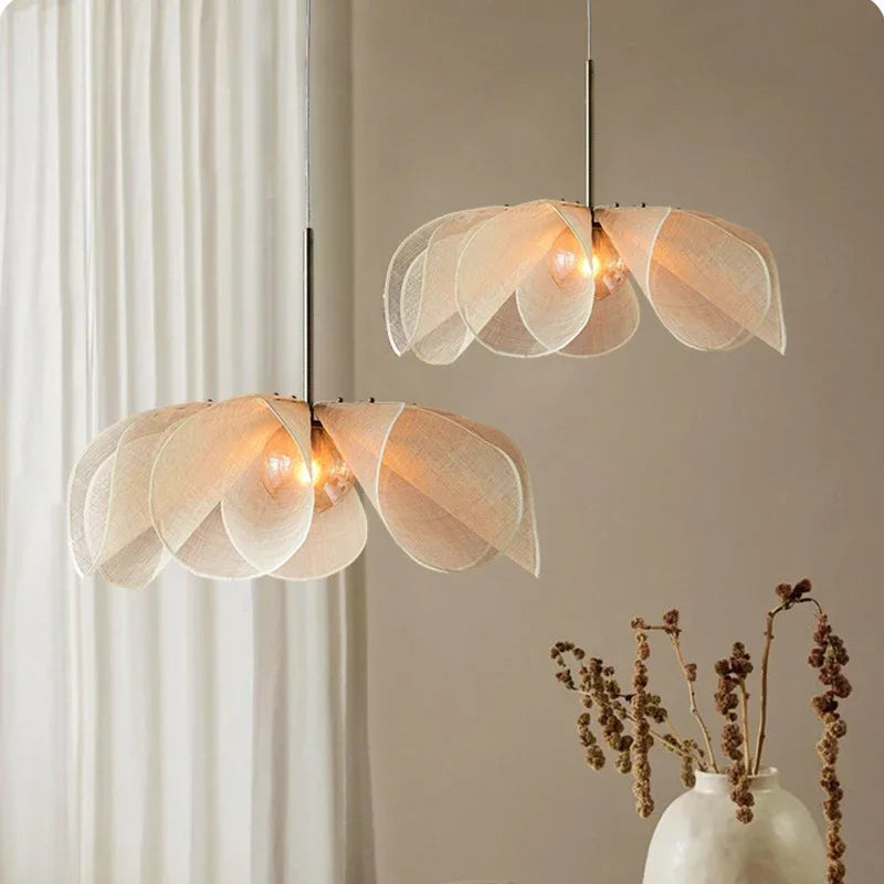 Sculptural | Fabric Hanging Lamp with Vintage Touch 2
