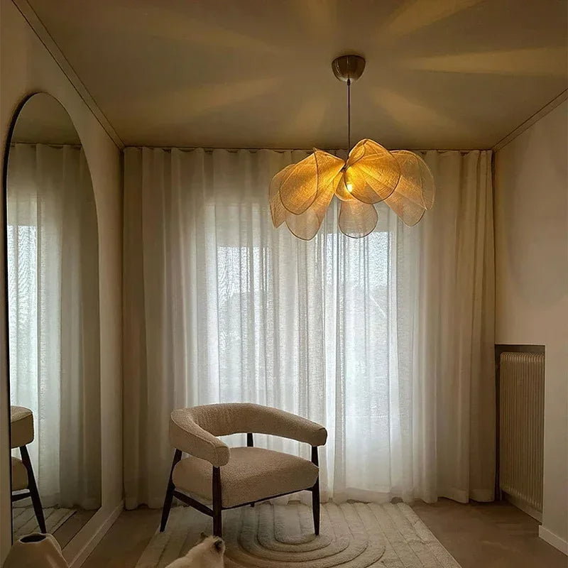 Sculptural | Fabric Hanging Lamp with Vintage Touch 3