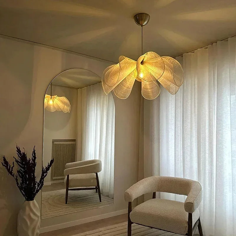 Sculptural | Fabric Hanging Lamp with Vintage Touch 4