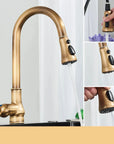 Vintage-Style Kitchen Faucet – Durable Brass Construction with Classic Look