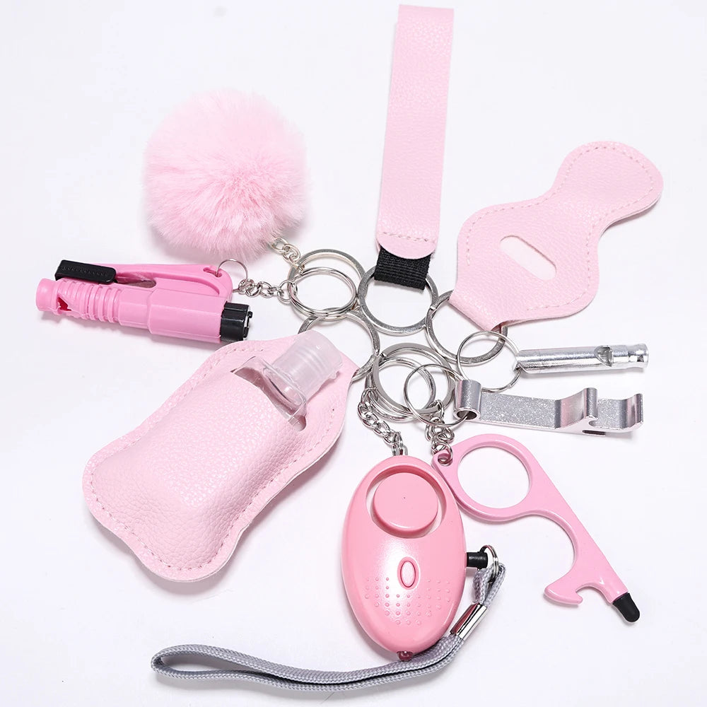 Self Defense Keychain Set with Personal Alarm and Window Breaker for Women's Safety 0