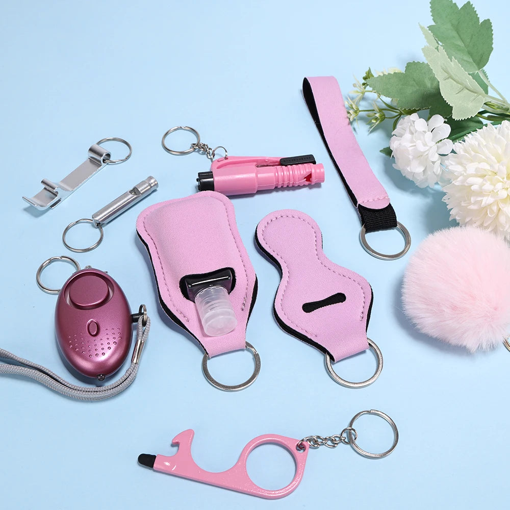 Self Defense Keychain Set with Personal Alarm and Window Breaker for Women's Safety 2