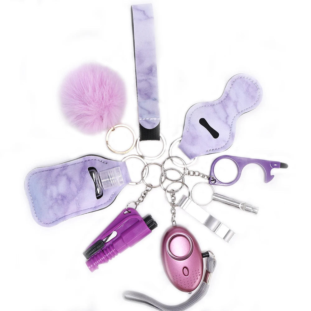 Self Defense Keychain Set with Personal Alarm and Window Breaker for Women's Safety 5