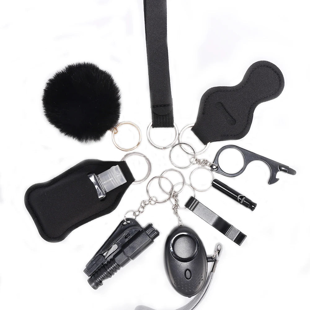 Self Defense Keychain Set with Personal Alarm and Window Breaker for Women&#39;s Safety 8