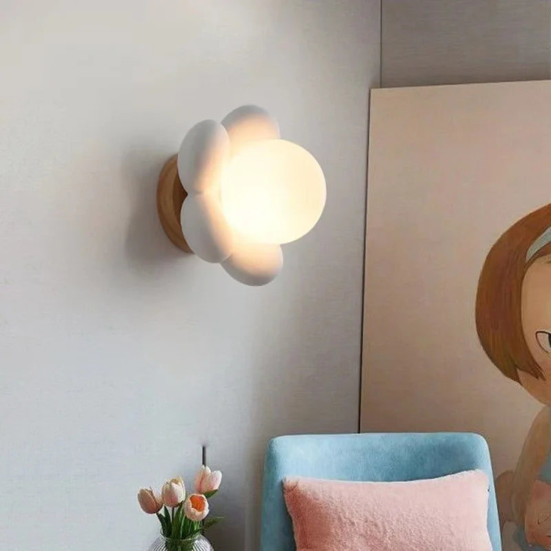 SereneBloom – Cream Flower Wall Lighting 1