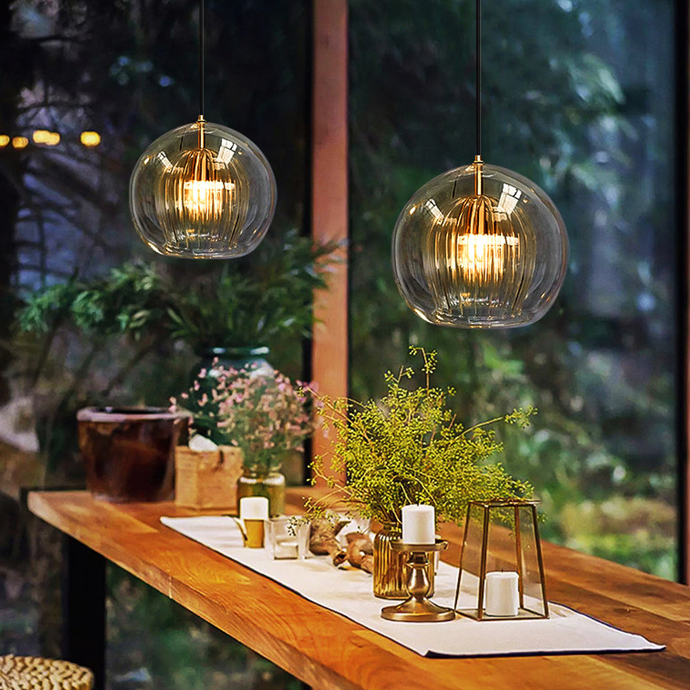 ShineSphere - Amber Pendant Light with Radiant Elegance 5