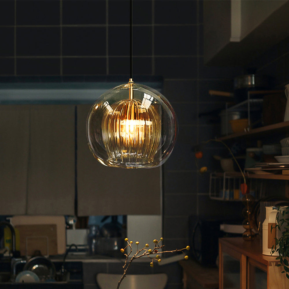 ShineSphere - Amber Pendant Light with Radiant Elegance 8