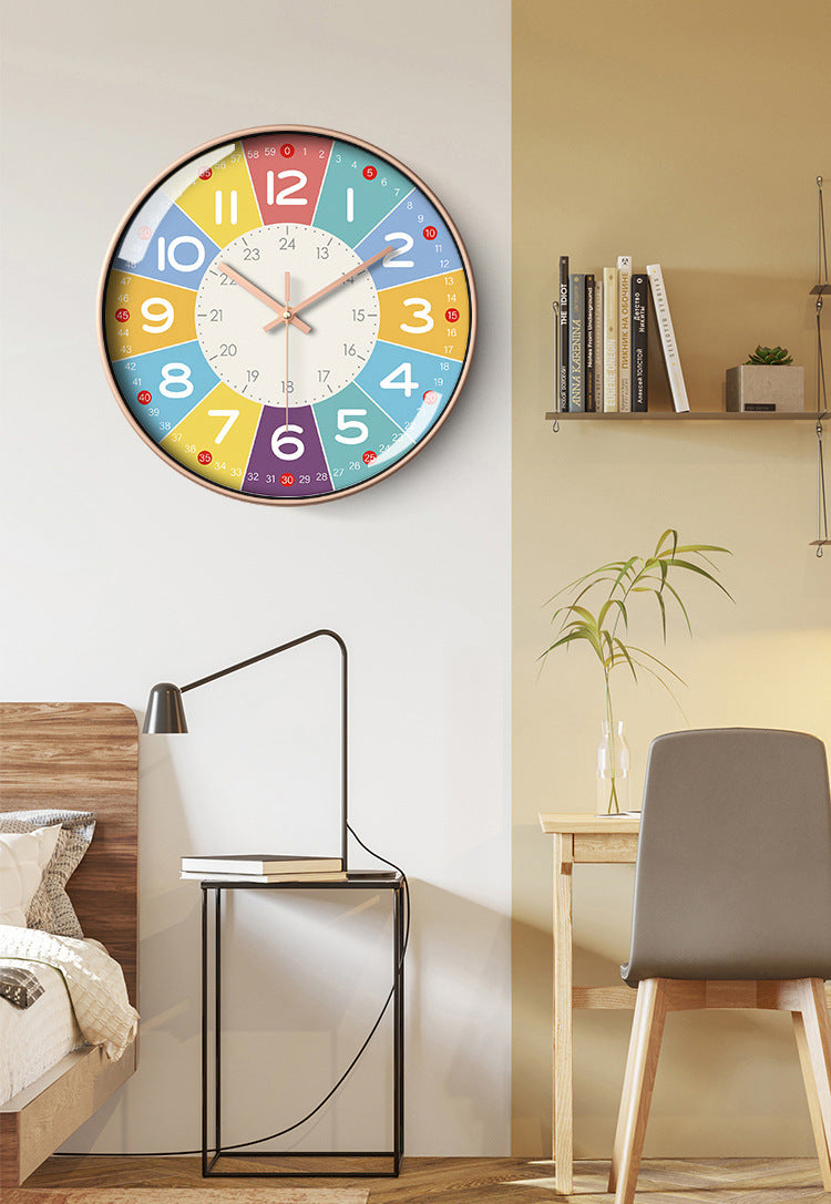 Silent Kids' Wall Clock – 12-Inch Colorful Design for Nurseries and Playrooms with Silent Movement and Easy Installation 1