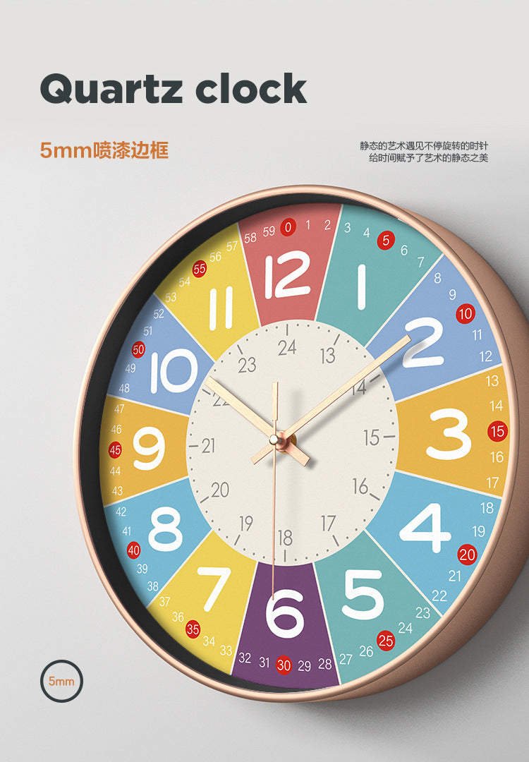 Silent Kids' Wall Clock – 12-Inch Colorful Design for Nurseries and Playrooms with Silent Movement and Easy Installation 2