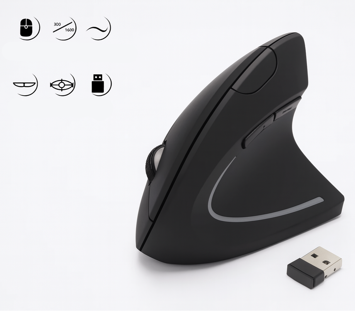 Silentix | Comfortable Ergonomic Wireless Vertical Mouse with Adjustable DPI 0