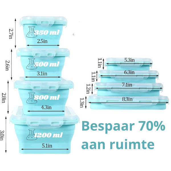 SiliconeFlex | Collapsible Leak-Proof Food Storage Containers Set 15