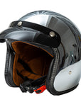 Silver Retro Motorcycle Helmet DOT ECE Certified Ergonomic Design 1