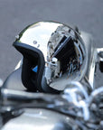 Silver Retro Motorcycle Helmet DOT ECE Certified Ergonomic Design 2