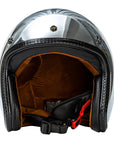Silver Retro Motorcycle Helmet DOT ECE Certified Ergonomic Design 3