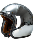 Silver Retro Motorcycle Helmet DOT ECE Certified Ergonomic Design 4