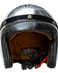 Silver Retro Motorcycle Helmet DOT ECE Certified Ergonomic Design 5